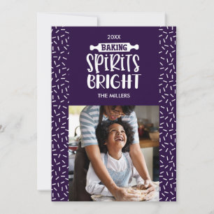 Cartes Pour Fêtes Annuelles Violet   Vacances Baking Spiritueux Photo