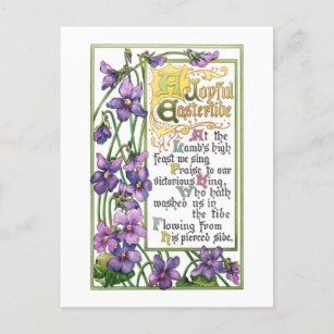 Cartes Pour Fêtes Annuelles Violets vintages et versets religieux de Pâques