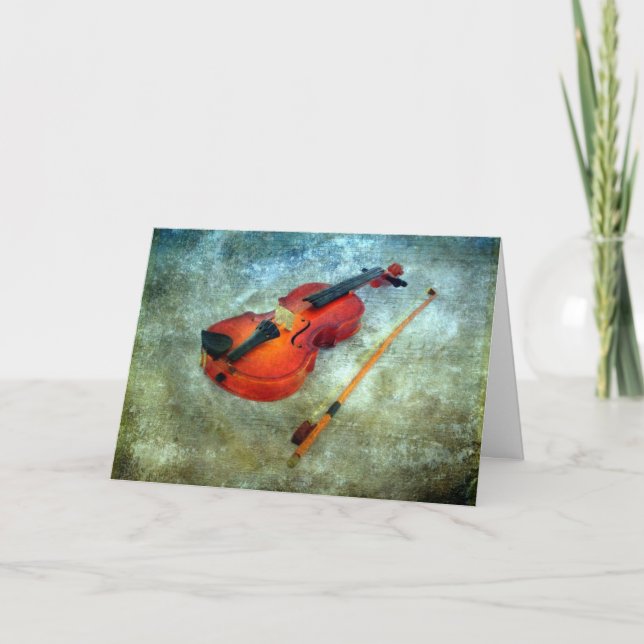 Cartes Pour Fêtes Annuelles Violon de Noël (Devant)