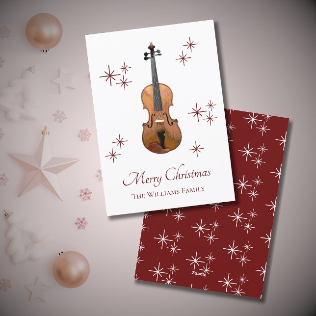 Cartes Pour Fêtes Annuelles Violon de Noël musical (Créateur téléchargé)
