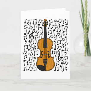 Cartes Pour Fêtes Annuelles Violon Notes musicales Professeur de musique violo