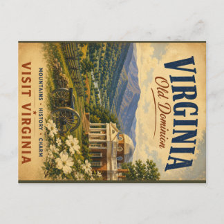 Cartes Pour Fêtes Annuelles Virginie : affiche de voyage Old Dominion