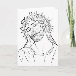 Cartes Pour Fêtes Annuelles Visage de la couronne de Jésus des épines