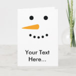 Cartes Pour Fêtes Annuelles Visage de neige<br><div class="desc">Enjoy the winter season with this classic snowman face ! This cheerful icon of carefree days veut put a smile on anyone's face. Add your text to personalize the item and make this snowman yours !</div>