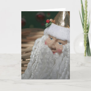 Cartes Pour Fêtes Annuelles Visage de Père Noël vintage festif