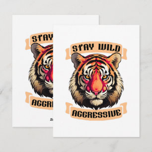 CARTES POUR FÊTES ANNUELLES VISAGE DE TIGRE