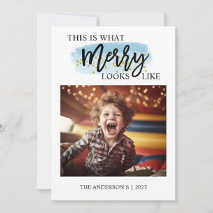 Cartes Pour Fêtes Annuelles Visage drôle Aquarelle bleue