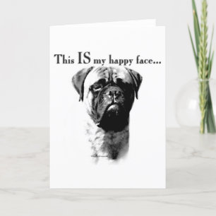 Cartes Pour Fêtes Annuelles Visage heureux de Bullmastiff