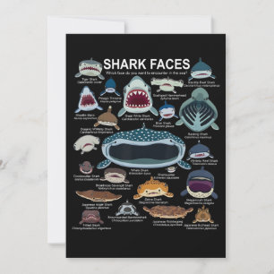 Cartes Pour Fêtes Annuelles Visages de requins auxquels vous voulez participer