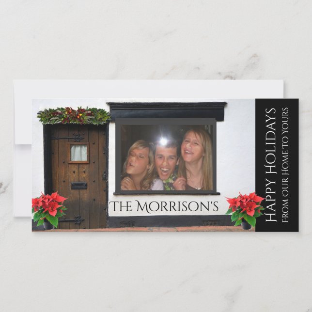 Cartes Pour Fêtes Annuelles Visages empilés contre Noël en verre (Devant)