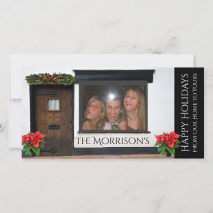 Cartes Pour Fêtes Annuelles Visages empilés contre Noël en verre