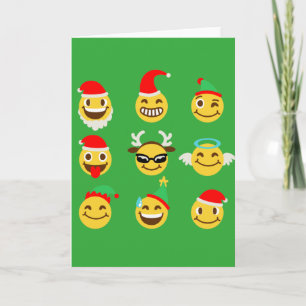 Cartes Pour Fêtes Annuelles visages heureux d'emoji de Noël