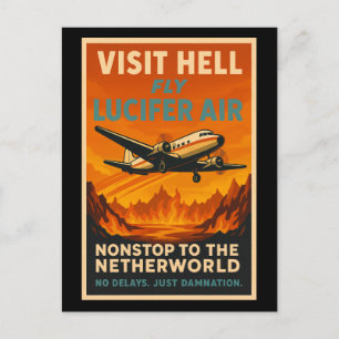 Cartes Pour Fêtes Annuelles Visit Hell - Poster du Vintage voyage aérien de Fl