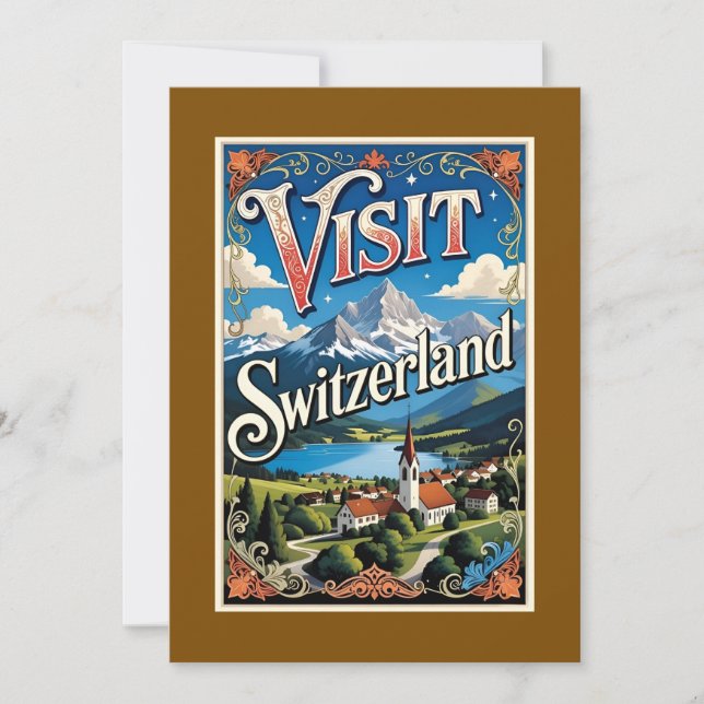 Cartes Pour Fêtes Annuelles Visit Switzerland travel poster, (Devant)