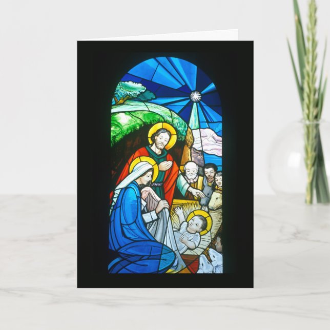Cartes Pour Fêtes Annuelles Vitrail de l'église catholique à Nagasaki (Devant)