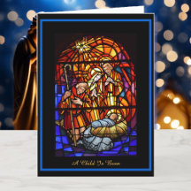 Vitrail de Noël Nativité