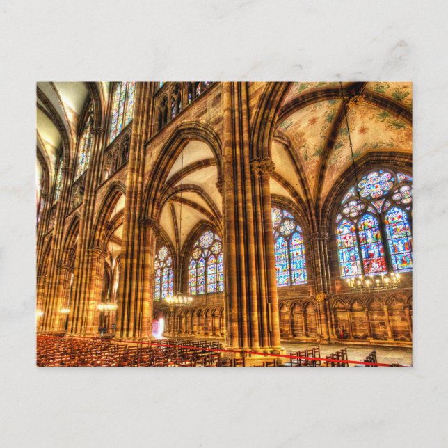Cartes Pour Fêtes Annuelles Vitraux Staines Cathédrale de Strasbourg (Devant)