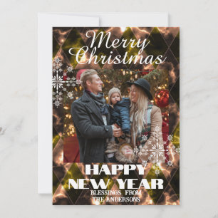 Cartes Pour Fêtes Annuelles Vitre coloré brumeux Photo Vert Marron