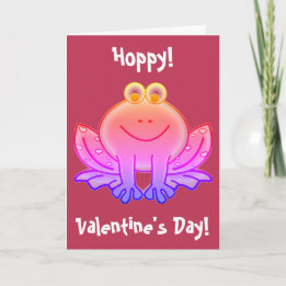 Cartes Pour Fêtes Annuelles Viva Magenta Funny Frog Valentines Jour
