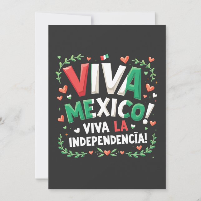 Cartes Pour Fêtes Annuelles Viva Mexico Viva la Independencia (Devant)