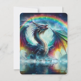 Cartes Pour Fêtes Annuelles Vivez fort et beau Dragon Rainbow
