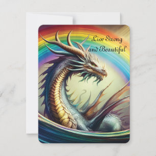 Cartes Pour Fêtes Annuelles Vivez fort et beau Dragon Rainbow