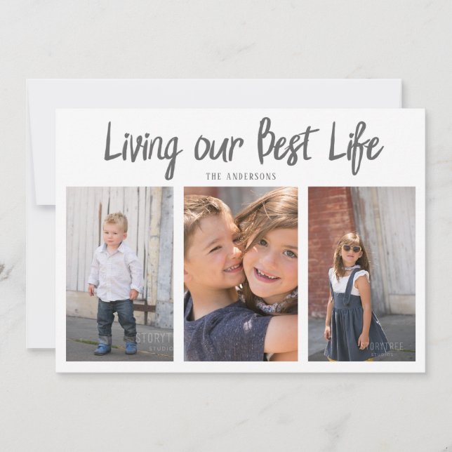 Cartes Pour Fêtes Annuelles Vivre notre meilleure vie Photo simple (Devant)