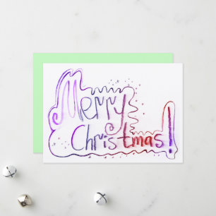 Cartes Pour Fêtes Annuelles Vœu de joyeux Noël en écriture manuscrite