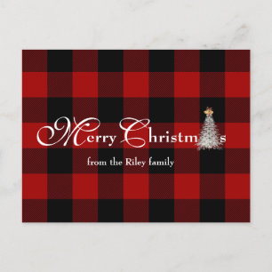 Cartes Pour Fêtes Annuelles Vœu de Joyeux Noël sur carreaux de bison