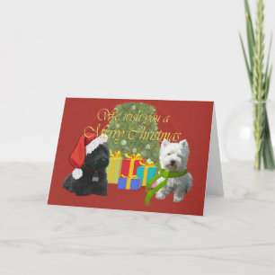Cartes Pour Fêtes Annuelles Vœu de Noël de Scottie et Westie