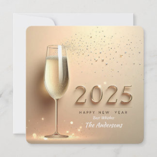 Cartes Pour Fêtes Annuelles Vœu de Nouvel An Champagne