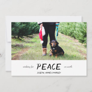 Cartes Pour Fêtes Annuelles Vœu de Paix sur Terre Photo Moderne Minimaliste