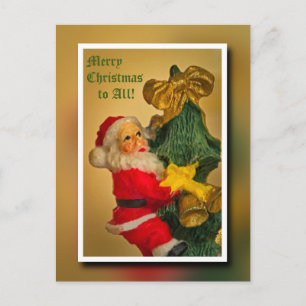 Cartes Pour Fêtes Annuelles Vœu personnalisé de Papa Noël sur l'arbre de Noël