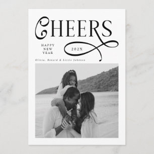 Cartes Pour Fêtes Annuelles Vœux Bonne Année Moderne Chic Famille 2 Photo
