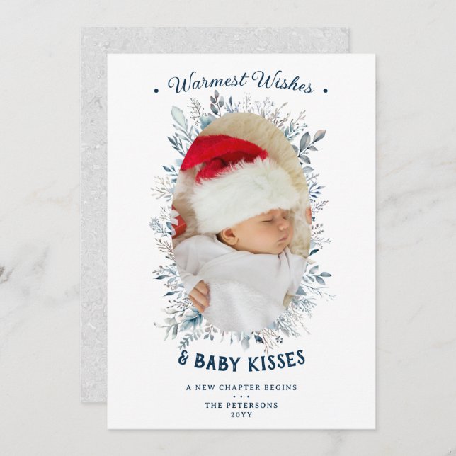 Cartes Pour Fêtes Annuelles Vœux chaleureux Baisers de bébé Annonce Chic de va (Devant / Derrière)
