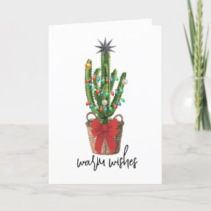 Cartes Pour Fêtes Annuelles Vœux chaleureux Cactus aquarelle Plante d'intérieu