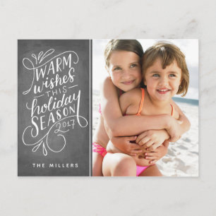 Cartes Pour Fêtes Annuelles Vœux chaleureux cette lettre de vacances manuscrit