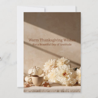 Cartes Pour Fêtes Annuelles Vœux chaleureux de Thanksgiving Fleur de Dahlia ne