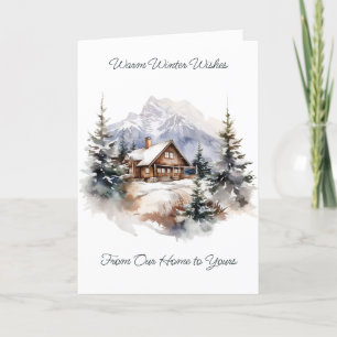 Cartes Pour Fêtes Annuelles Vœux chaleureux d'hiver 