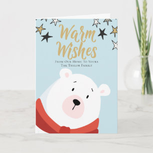 Cartes Pour Fêtes Annuelles Vœux chaleureux Noël ours polaire personnalisé