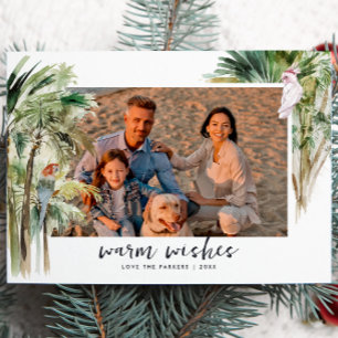 Cartes Pour Fêtes Annuelles Vœux chaleureux   Photo de Noël de plage tropicale