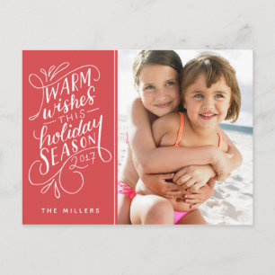 Cartes Pour Fêtes Annuelles Vœux chaleureux pour les Fêtes Lettre Main 1-Photo