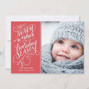 Cartes Pour Fêtes Annuelles Vœux chaleureux pour les Fêtes Lettre Main Levée 1