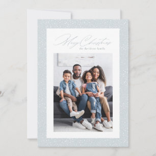 Cartes Pour Fêtes Annuelles Vœux chaleureux une photo cadre flurry de neige si