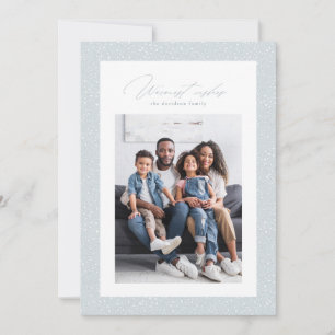 Cartes Pour Fêtes Annuelles Vœux chaleureux une photo cadre simple tourbillon