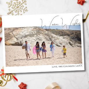 Cartes Pour Fêtes Annuelles Vœux chauds de calligraphie   Photo de famille de 
