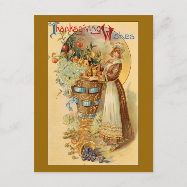 Cartes Pour Fêtes Annuelles Voeux d'action de grâces (Devant)