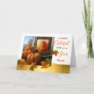 Cartes Pour Fêtes Annuelles Voeux d'action de grâces pour les parents encore l