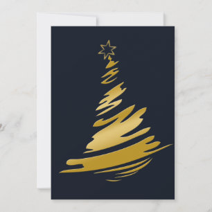 Cartes Pour Fêtes Annuelles Vœux d'affaires de fêtes de fin d'année bleu et or