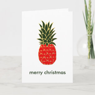 Cartes Pour Fêtes Annuelles Voeux d'ananas de Noël tropical